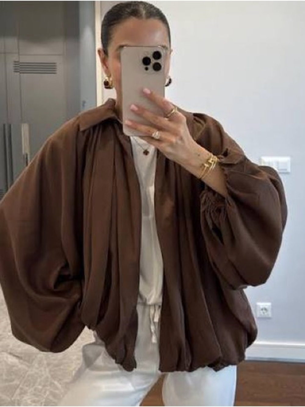 Zara Olive Green Lyocell balloon Bomber Jacket
